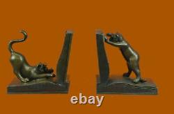 Cats Playing with Book- Bookend Set Home Decor Decoration Bronze Sculpture Deco