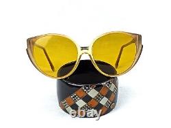 Cazal Sunglasses Cat Eye Yellow Shades Germany Vintage Mod. 134 & Original Case