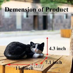 Charming Black Cat Garden Statue Durable Resin Outdoor Decor for Pets Lovers
