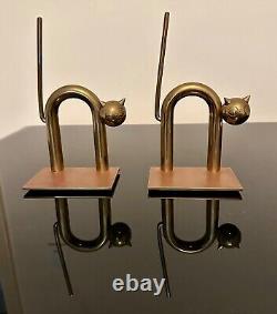 Chase Bookends Cats Walter Von Nessen Art Deco Made out of brass