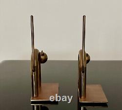 Chase Bookends Cats Walter Von Nessen Art Deco Made out of brass