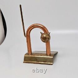 Chase Brass Manufacturing Machine Age Art Deco Cat Doorstop by Walter Von Nessen