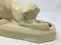 Chat Lampe Ceramique ART DECO Vers 1930 Antique Lamp Cat Ceramic