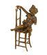 Child With Cat On Chair Solid Genuine Hotcast Bronze Figure See My Other Items