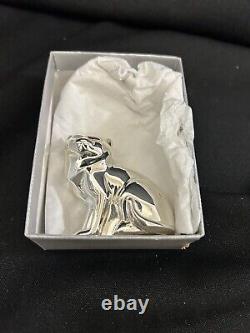 Christofle RARE Art Deco Silver Plate Sitting Cat Figurine NEW Box