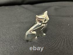 Christofle RARE Art Deco Silver Plate Sitting Cat Figurine NEW Box