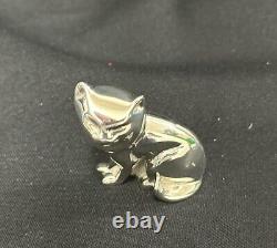 Christofle RARE Art Deco Silver Plate Sitting Cat Figurine NEW Box