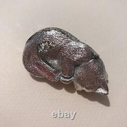 Christofle Silver-plate Lumiere D'Arge 2 Cat Sleeping Kitten Curled Up