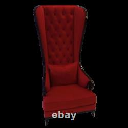 Christopher Guy Majestic High-Back Tufted Velvet Wing Chair Red Accent Chair