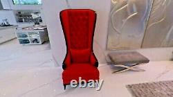 Christopher Guy Majestic High-Back Tufted Velvet Wing Chair Red Accent Chair