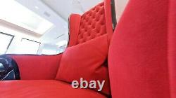 Christopher Guy Majestic High-Back Tufted Velvet Wing Chair Red Accent Chair