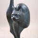 Claude Lhoste French Modernist Bronze Cat Paris Art Deco Sculpture Daum Artist