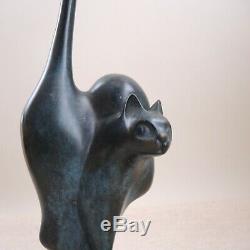 Claude Lhoste French Modernist Bronze Cat Paris Art Deco Sculpture Daum Artist