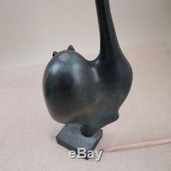 Claude Lhoste French Modernist Bronze Cat Paris Art Deco Sculpture Daum Artist