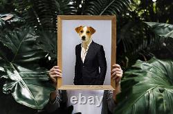Clothed Racoon Digital Portrait Pet Art Funny Dog Cat Wall Art Regal Pet Loss