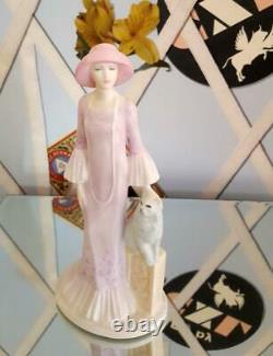 Coalport Doulton Miss 1929 and Cat Roaring Twenties Vogue Art Deco Lady Figurine