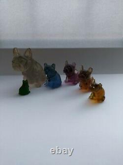 Collection of Six Czech Glass Vintage/Antique Dog/Cat Charm/Cracker Prize