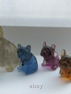 Collection of Six Czech Glass Vintage/Antique Dog/Cat Charm/Cracker Prize