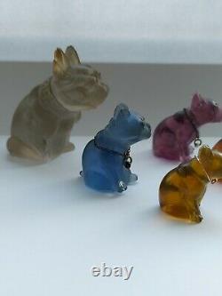 Collection of Six Czech Glass Vintage/Antique Dog/Cat Charm/Cracker Prize