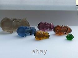 Collection of Six Czech Glass Vintage/Antique Dog/Cat Charm/Cracker Prize