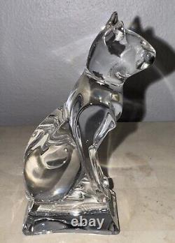 Cristal D'arques JG Durand France Egyptian Cat Crystal Sculpture