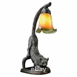 Crouching Cat STATUE TABLE LAMP 18 Art Deco Home Decor Unique Collectible Gift