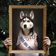 Custom Husky Portrait In Crown From Photo Personalized Funny Dog Wall Decor