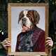 Custom Saint Bernard Portrait Personalized Funny Dog Photo Wall Art Decor