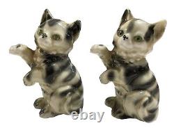 Cutest Vintage Art Deco Porcelain Sitting Cat Figurines Germany 7751