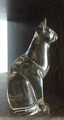 DAUM FRANCE Egyptian Cat Glass Figurine