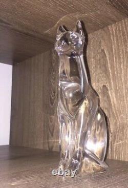 DAUM FRANCE Egyptian Cat Glass Figurine