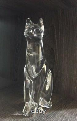 DAUM FRANCE Egyptian Cat Glass Figurine