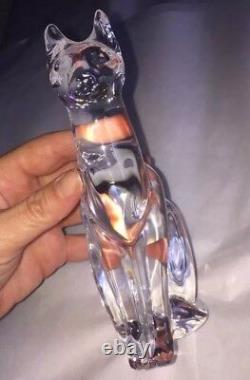 DAUM FRANCE Egyptian Cat Glass Figurine