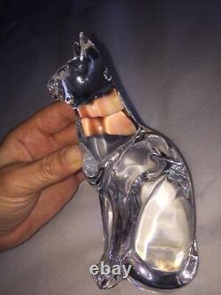 DAUM FRANCE Egyptian Cat Glass Figurine