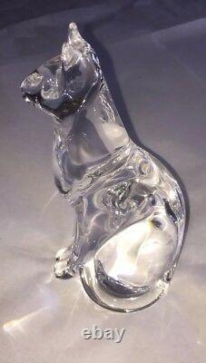 DAUM FRANCE Egyptian Cat Glass Figurine