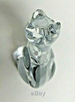 DAUM FRANCE Egyptian Sitting Cat Crystal Glass Figurine Mint