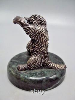 DECO STERLING SILVER 925 Statue Cat Figurine with Yarn Ball Delight fr Your Home
