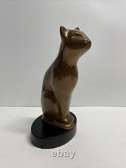 Deco Bronze DeWitt Cat Sculpture Approx. 8.5 Tall Estate Sale Find