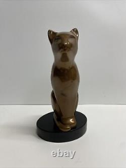 Deco Bronze DeWitt Cat Sculpture Approx. 8.5 Tall Estate Sale Find