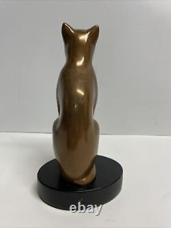 Deco Bronze DeWitt Cat Sculpture Approx. 8.5 Tall Estate Sale Find