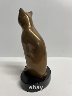 Deco Bronze DeWitt Cat Sculpture Approx. 8.5 Tall Estate Sale Find