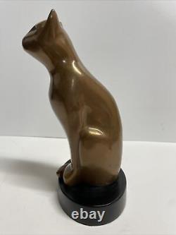 Deco Bronze DeWitt Cat Sculpture Approx. 8.5 Tall Estate Sale Find