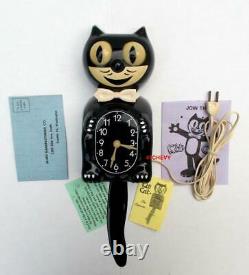 EARLY 1950s-ALLIED-BLACK-KIT CAT KLOCK-KAT CLOCK-ELECTRIC-VINTAGE-ORIGINAL-WORKS