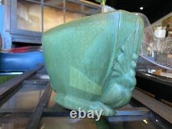 Early Frankoma #85 Ada clay Bird handle cockatoo vase c. 1934 pot puma cat mark