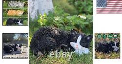 Elegant Black Cat Statue for Garden Indoor/Outdoor Resin Sculpture Decor