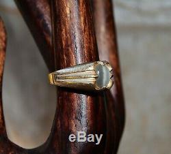 Estate Art Deco CATS EYE Chrysoberyl 14k Gold RING size 10