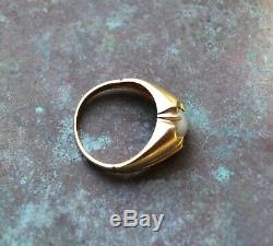 Estate Art Deco CATS EYE Chrysoberyl 14k Gold RING size 10