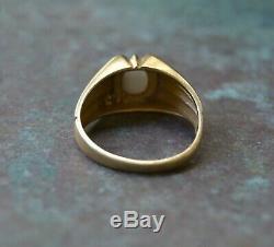 Estate Art Deco CATS EYE Chrysoberyl 14k Gold RING size 10