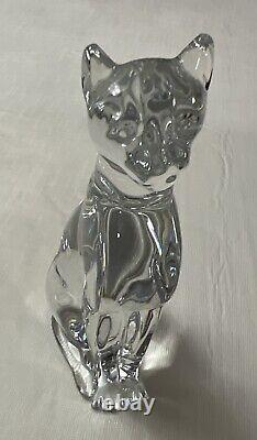 Exquisite Authentic Baccarat Crystal Cat Figurine Original