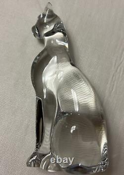 Exquisite Authentic Baccarat Crystal Cat Figurine Original